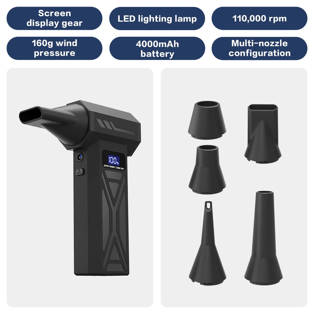 SUPER POWER TURBO FAN Running at 110000Rpm with 4 Adjustable Gears