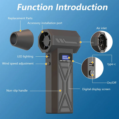 Turbo Air Jet with 4 Adjustable Gears, Running at 130000 RPM