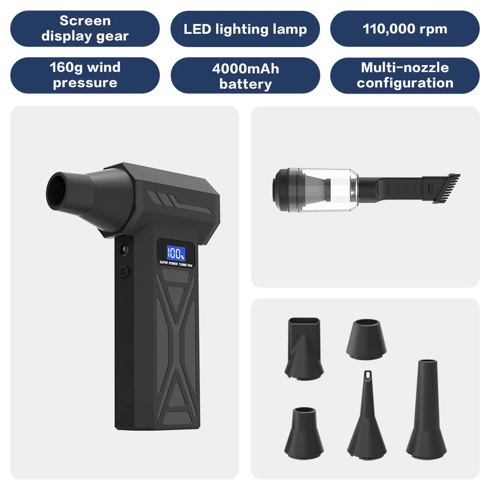 SUPER POWER TURBO FAN Running at 110000Rpm with 4 Adjustable Gears